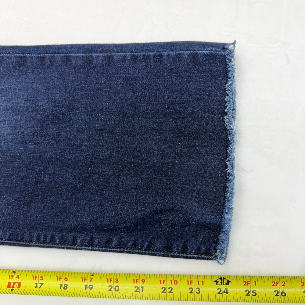 Judy Blue Wide Leg Jeans Women 5/27 Dark Wash Raw Hem High Rise Cotton Blend - Picture 6 of 10